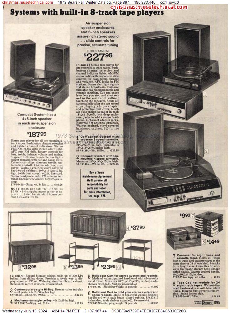 1973 Sears Fall Winter Catalog, Page 897