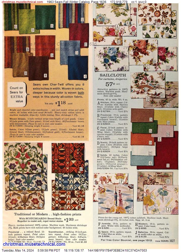 1963 Sears Fall Winter Catalog, Page 1636