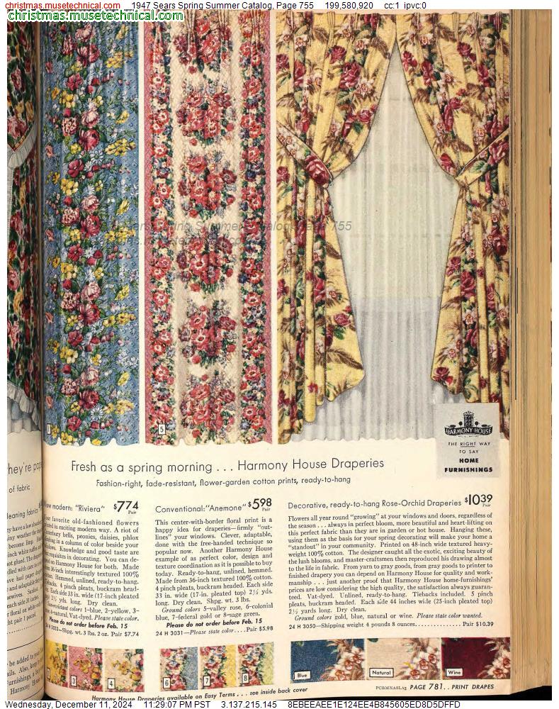 1947 Sears Spring Summer Catalog, Page 755