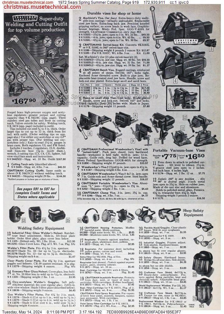 1972 Sears Spring Summer Catalog, Page 919