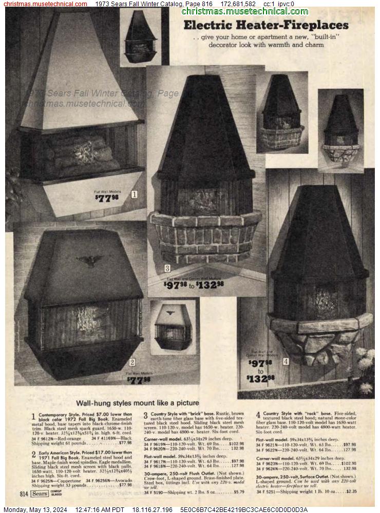 1973 Sears Fall Winter Catalog, Page 816