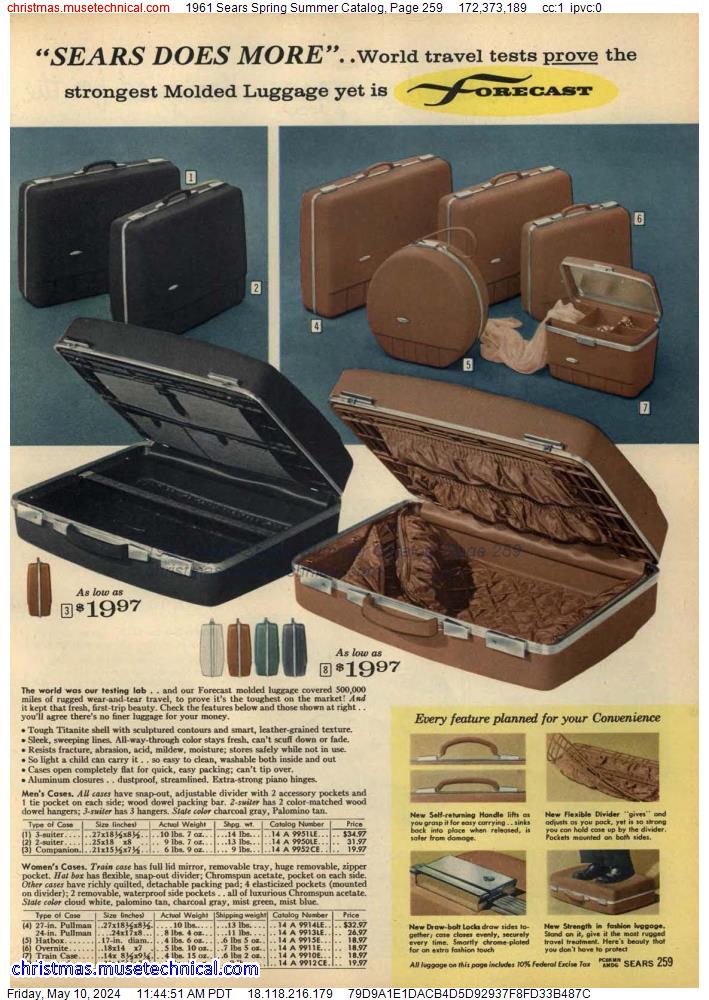 1961 Sears Spring Summer Catalog, Page 259
