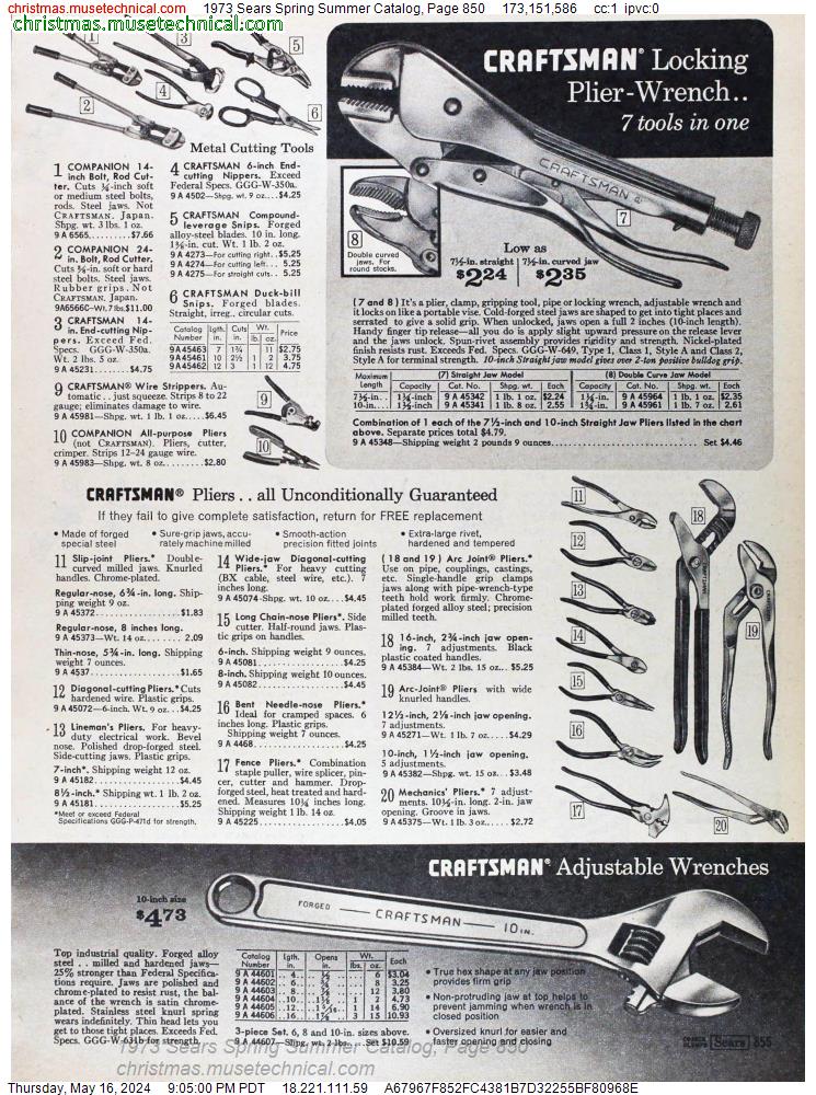 1973 Sears Spring Summer Catalog, Page 850