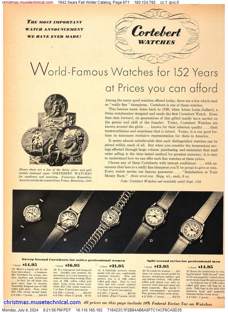 1942 Sears Fall Winter Catalog, Page 671