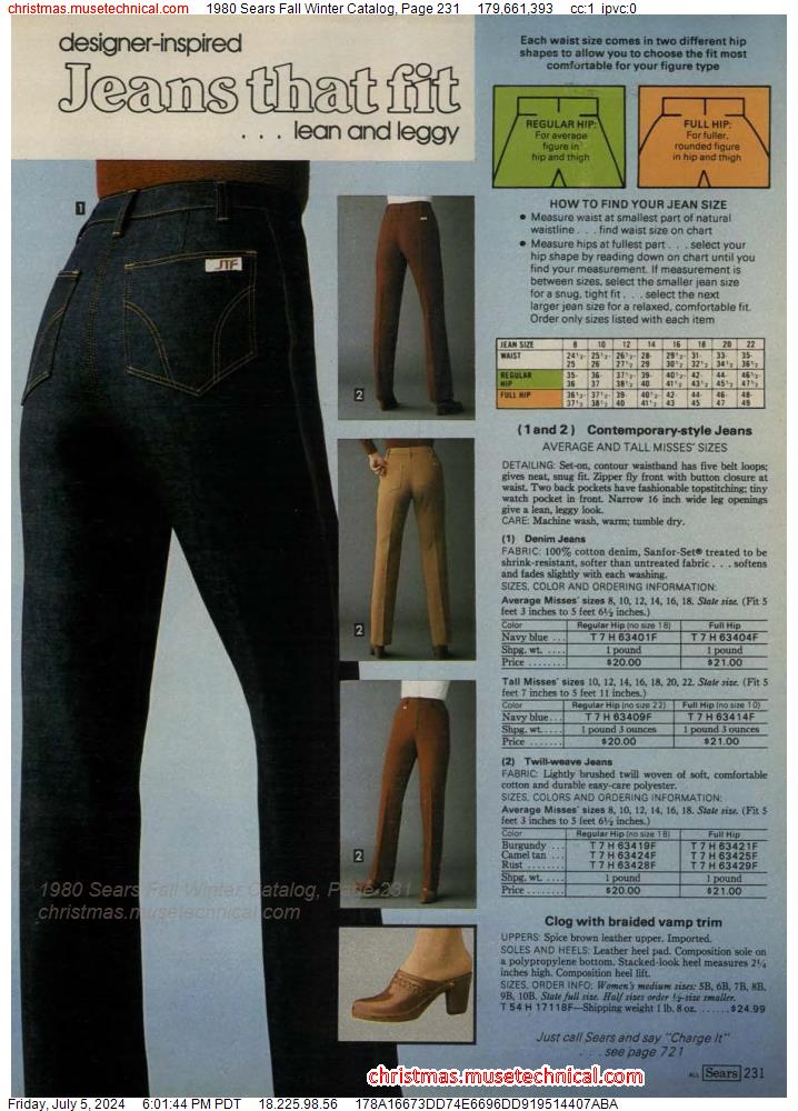 1980 Sears Fall Winter Catalog, Page 231