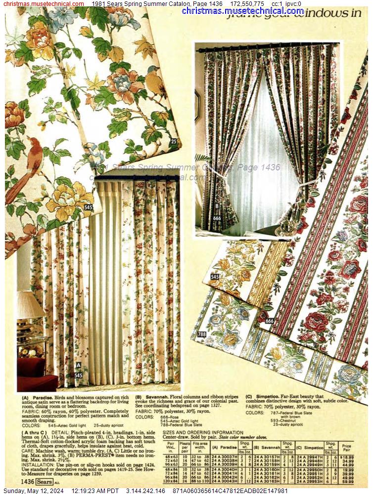 1981 Sears Spring Summer Catalog, Page 1436