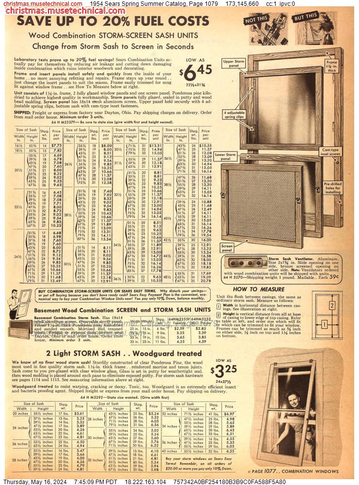 1954 Sears Spring Summer Catalog, Page 1079