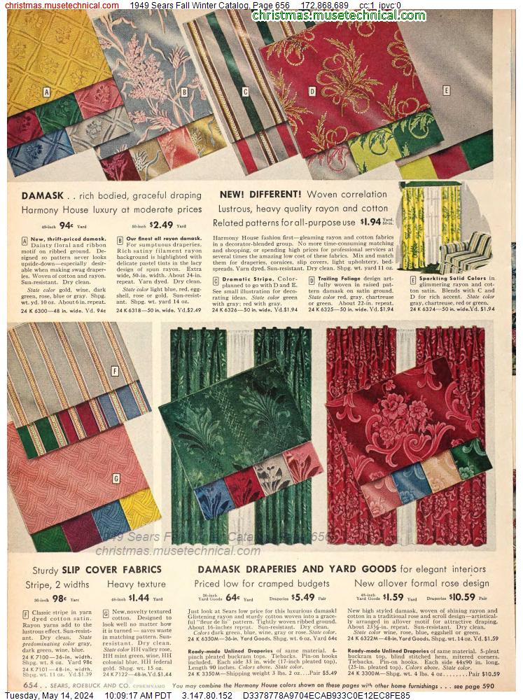 1949 Sears Fall Winter Catalog, Page 656
