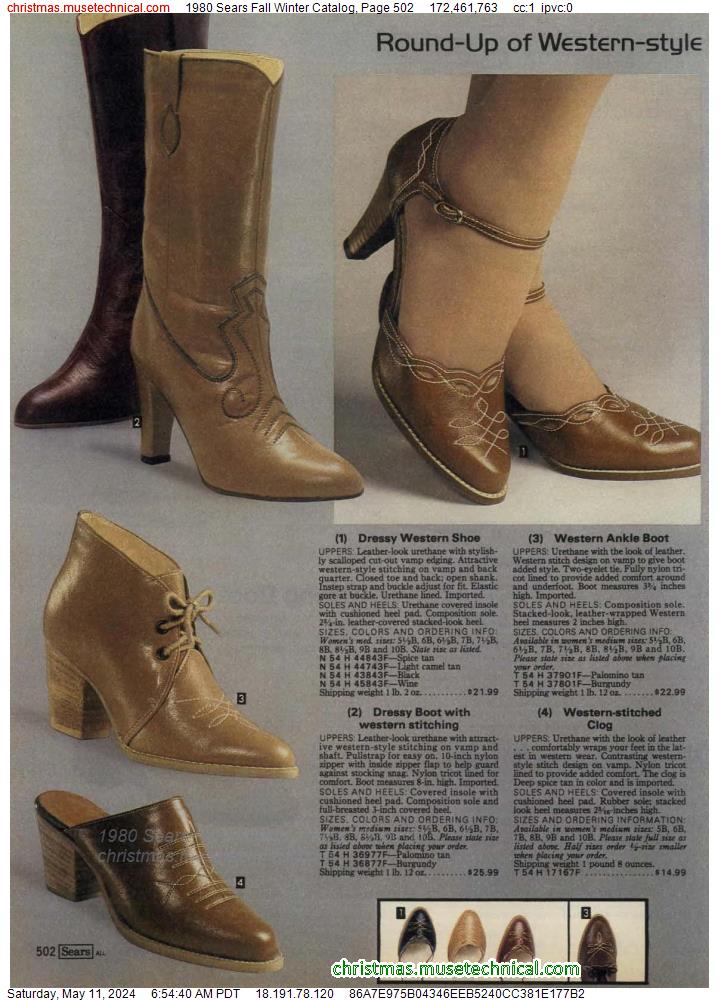 1980 Sears Fall Winter Catalog, Page 502