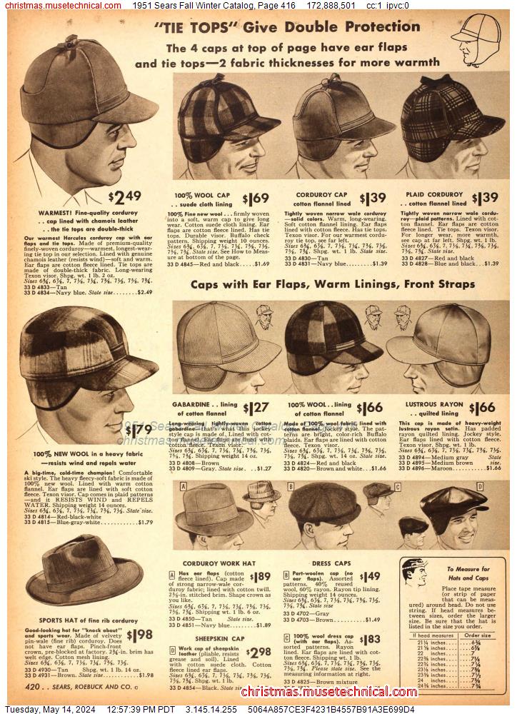 1951 Sears Fall Winter Catalog, Page 416
