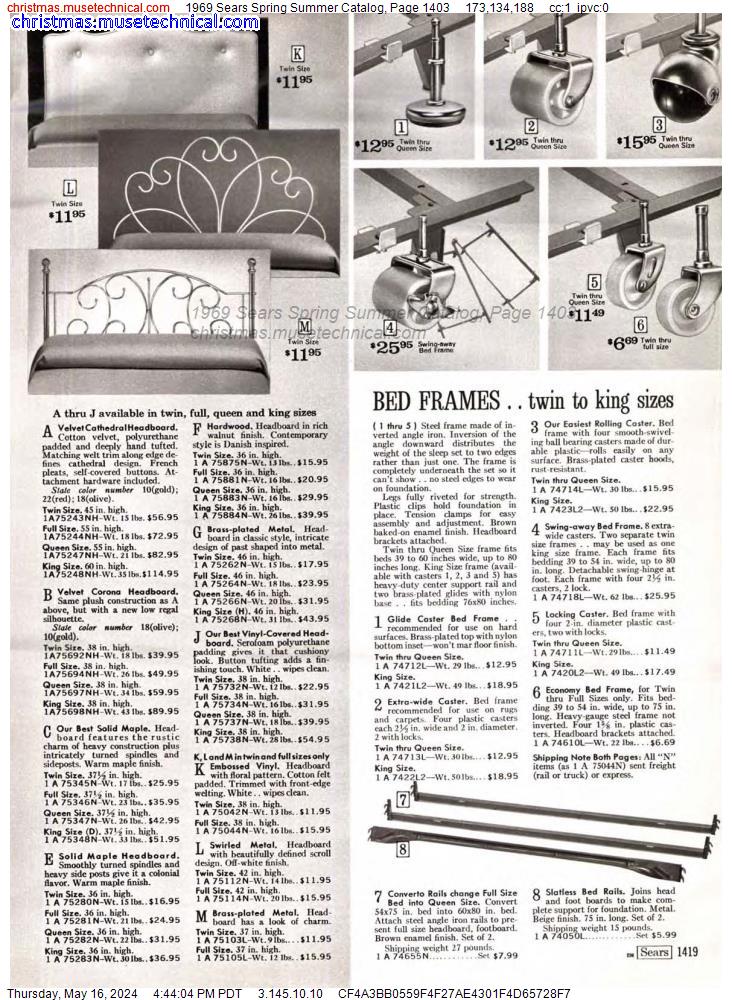 1969 Sears Spring Summer Catalog, Page 1403