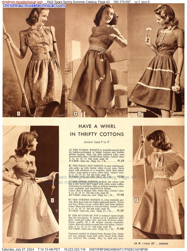 1943 Sears Spring Summer Catalog, Page 43