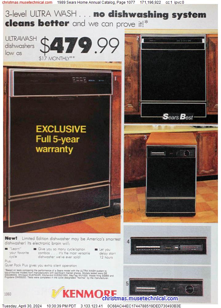 1989 Sears Home Annual Catalog, Page 1077