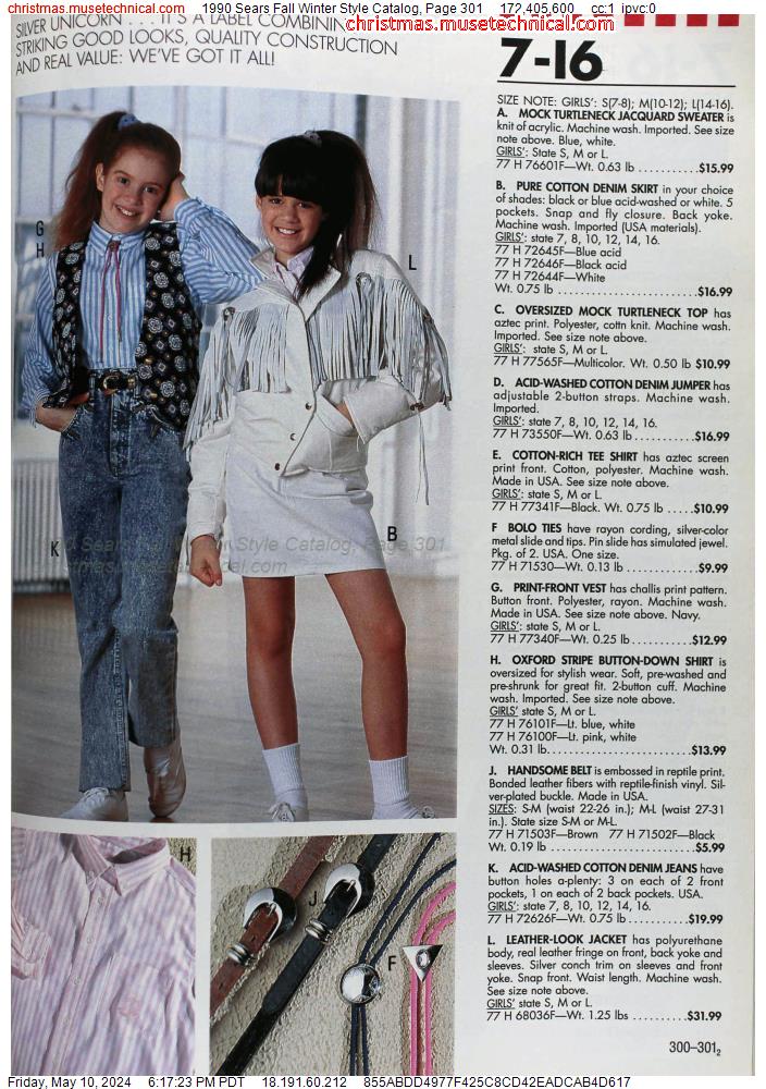 1990 Sears Fall Winter Style Catalog, Page 301