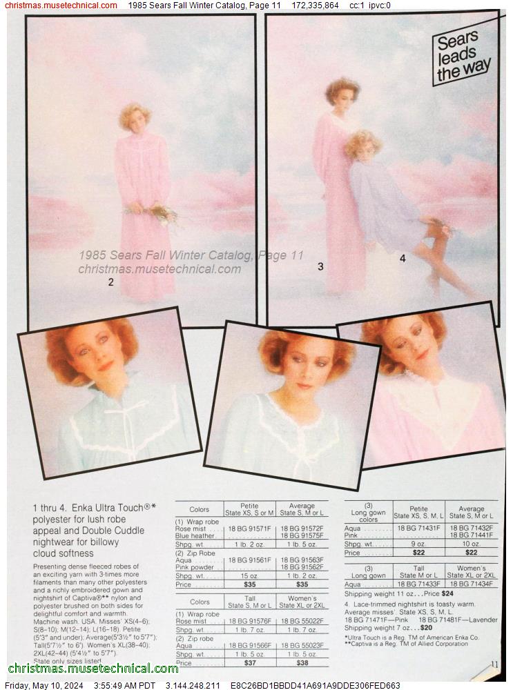 1985 Sears Fall Winter Catalog, Page 11