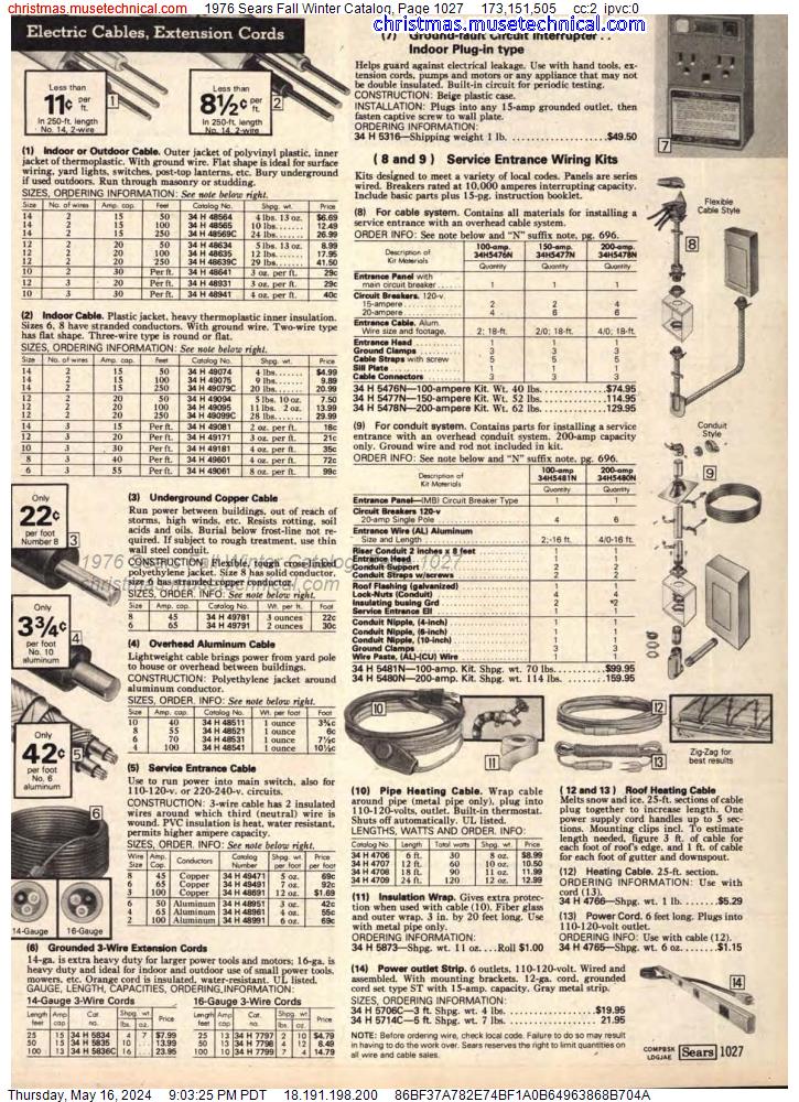 1976 Sears Fall Winter Catalog, Page 1027