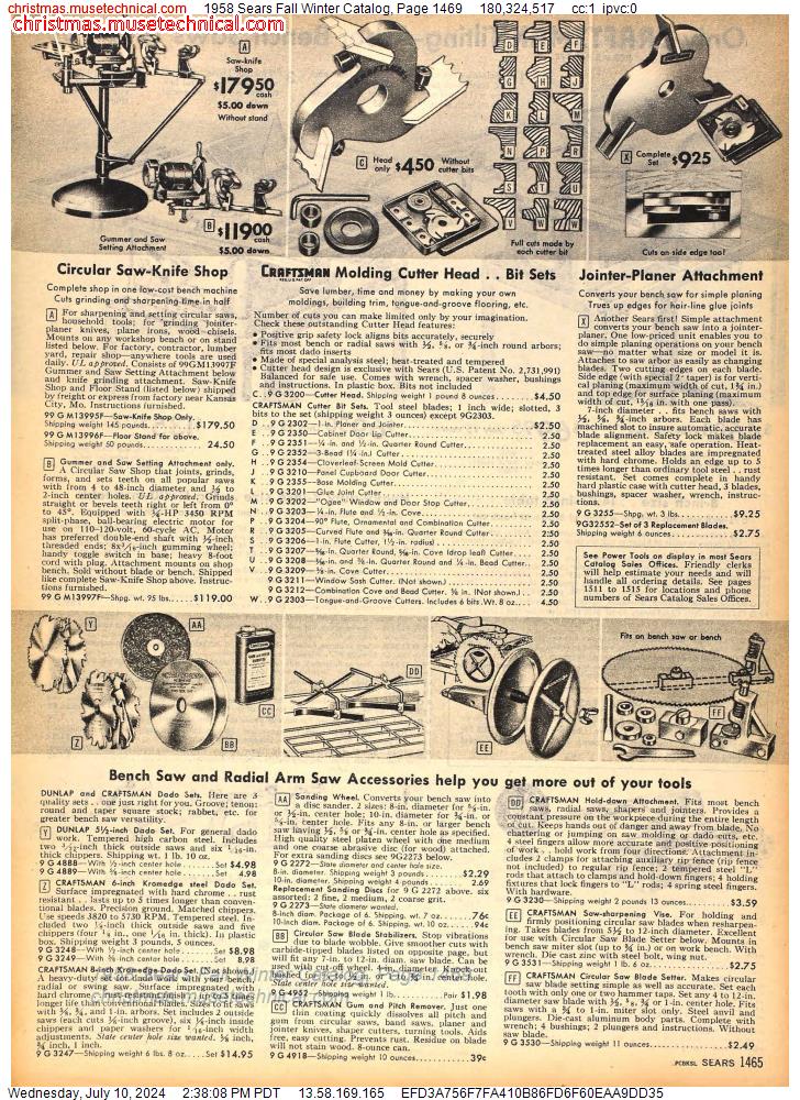 1958 Sears Fall Winter Catalog, Page 1469