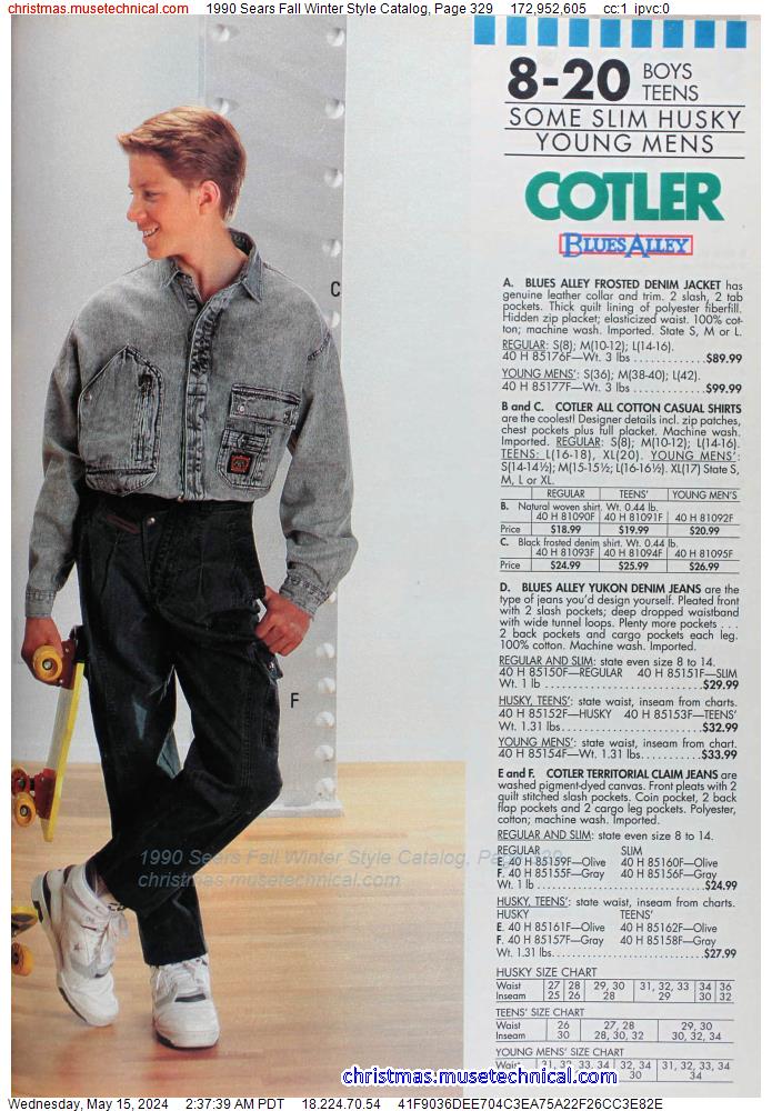 1990 Sears Fall Winter Style Catalog, Page 329