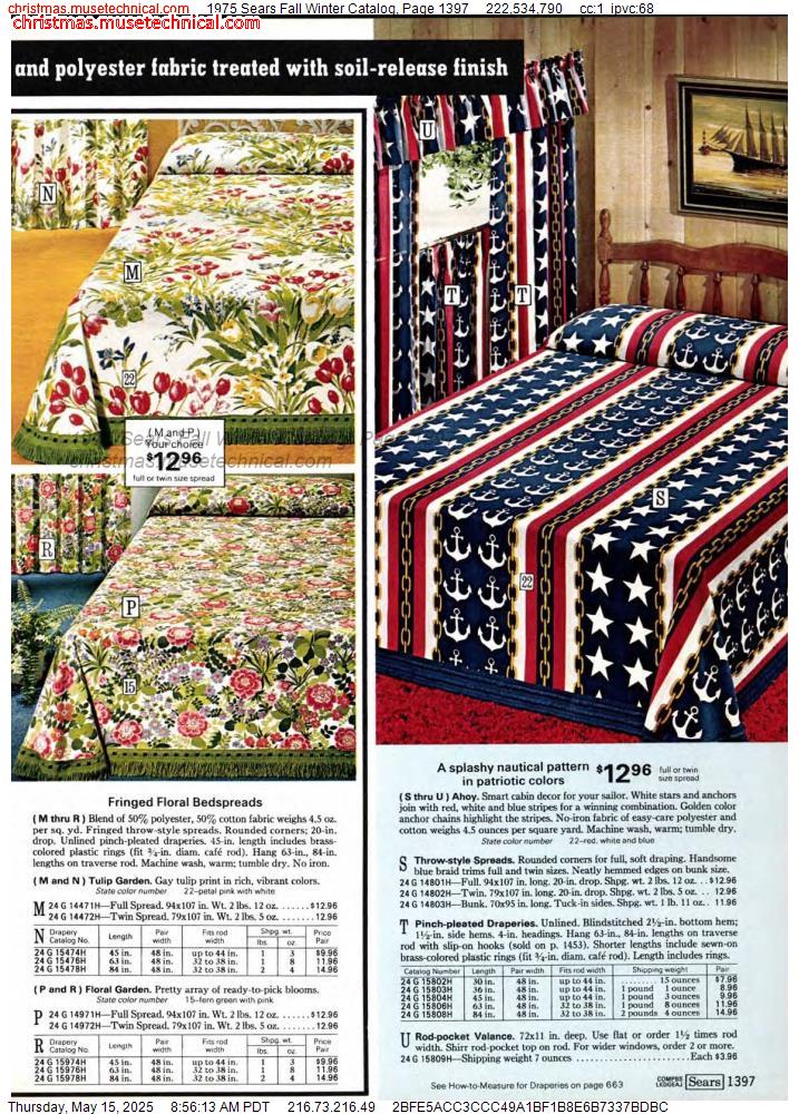 1975 Sears Fall Winter Catalog, Page 1397