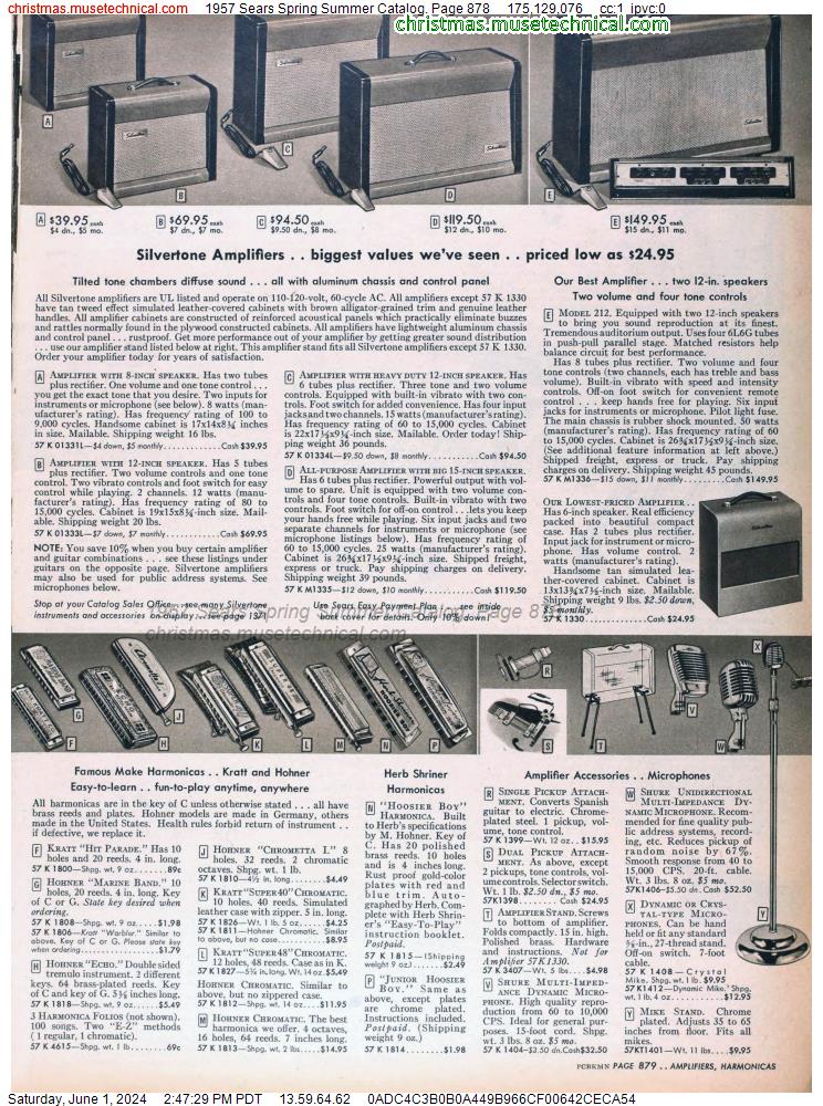 1957 Sears Spring Summer Catalog, Page 878