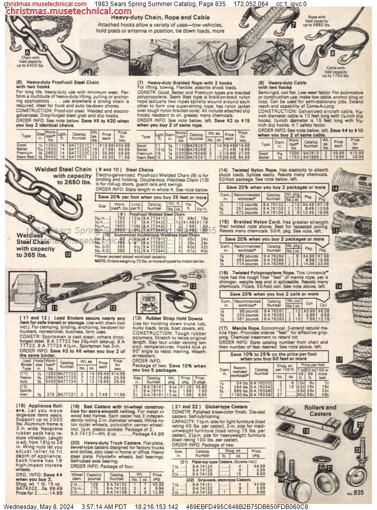 1983 Sears Spring Summer Catalog, Page 835