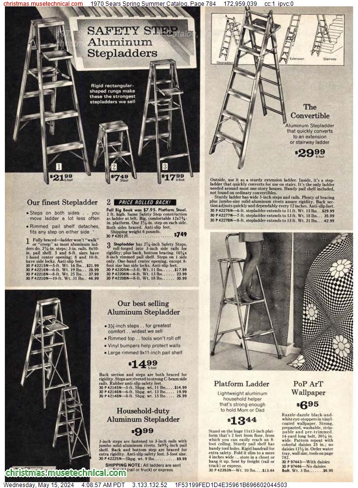1970 Sears Spring Summer Catalog, Page 784