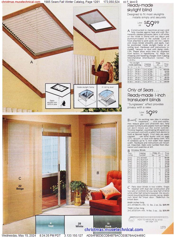 1985 Sears Fall Winter Catalog, Page 1281