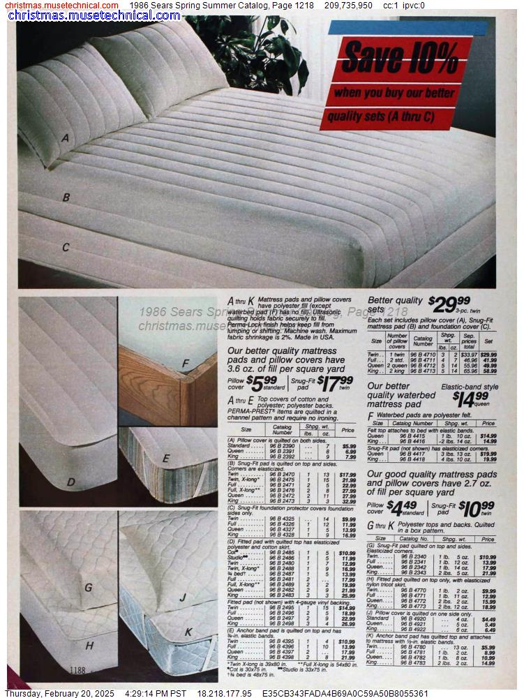 1986 Sears Spring Summer Catalog, Page 1218