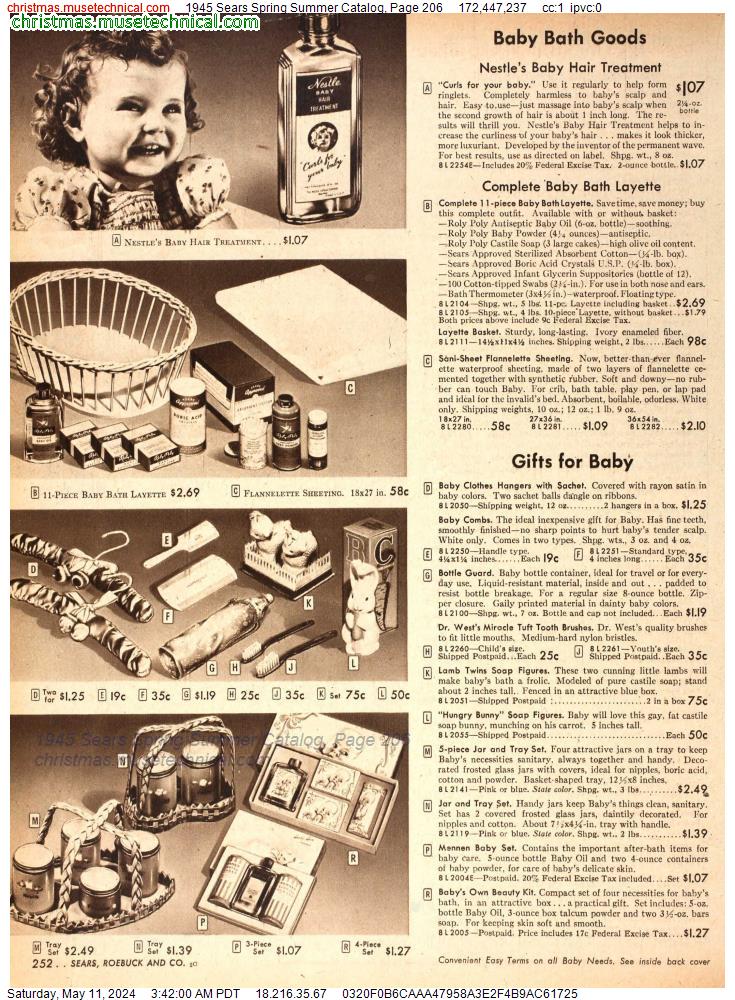 1945 Sears Spring Summer Catalog, Page 206