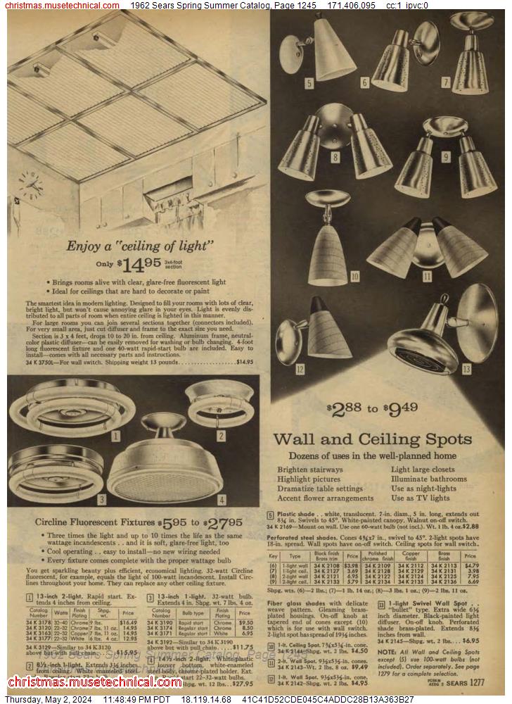 1962 Sears Spring Summer Catalog, Page 1245