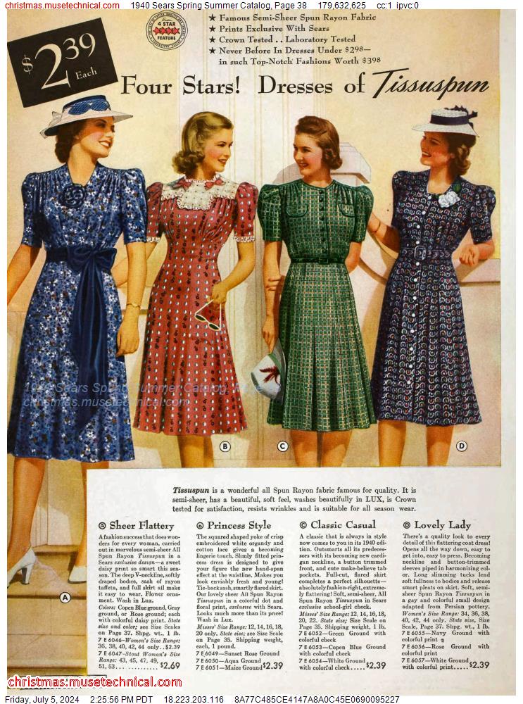 1940 Sears Spring Summer Catalog, Page 38