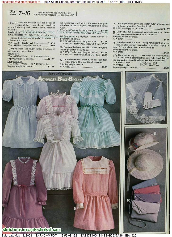 1985 Sears Spring Summer Catalog, Page 309