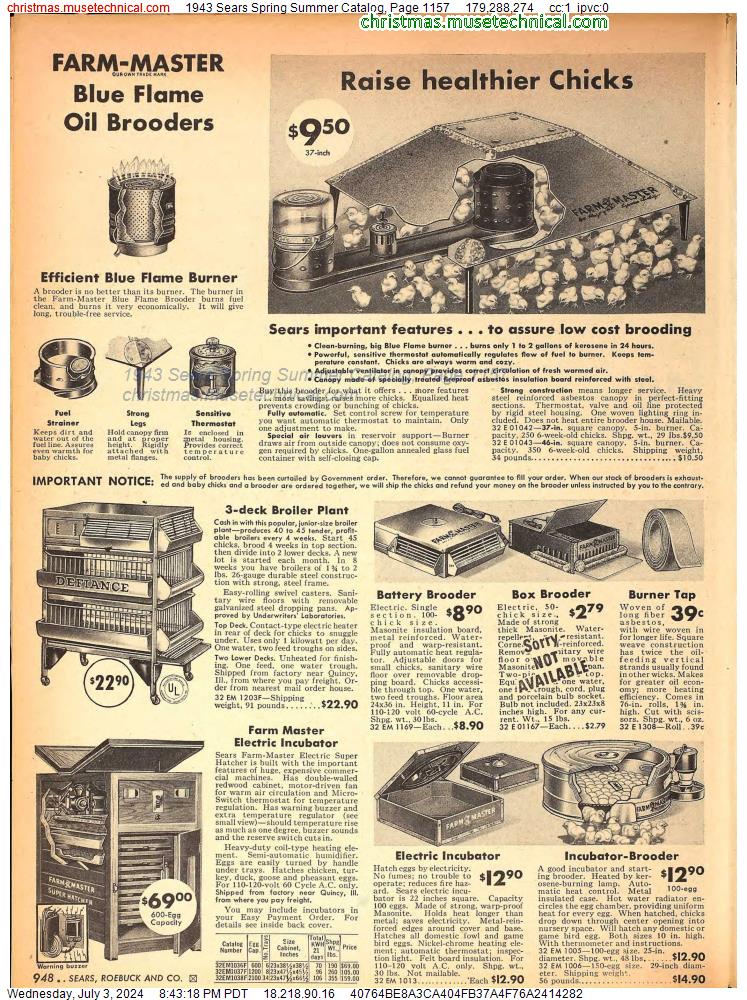 1943 Sears Spring Summer Catalog, Page 1157
