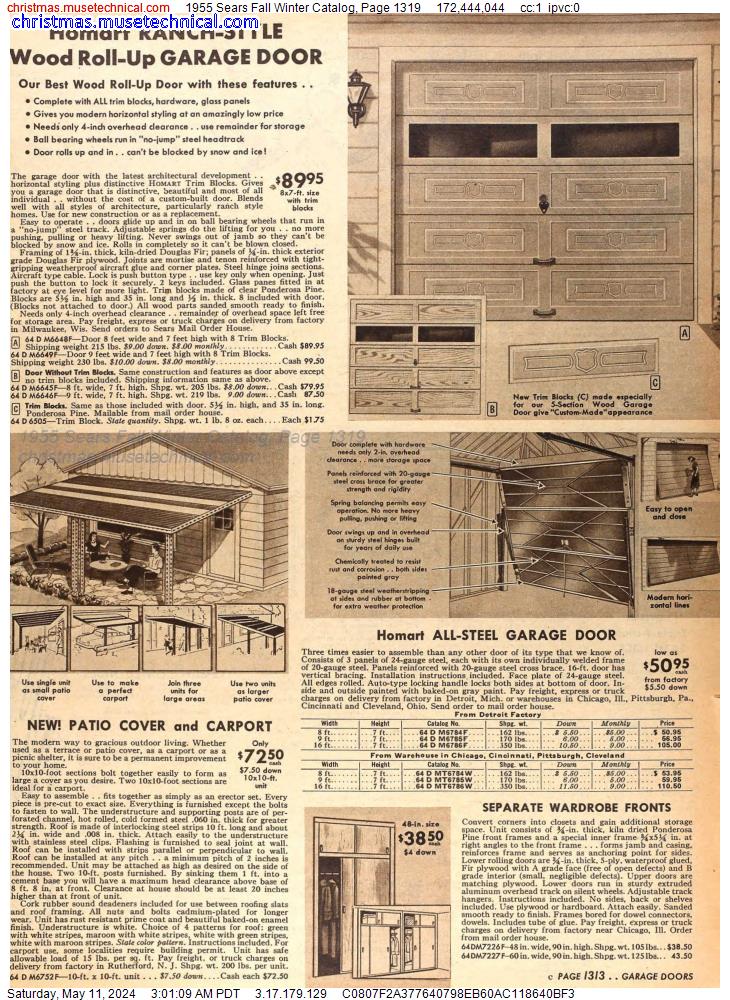 1955 Sears Fall Winter Catalog, Page 1319