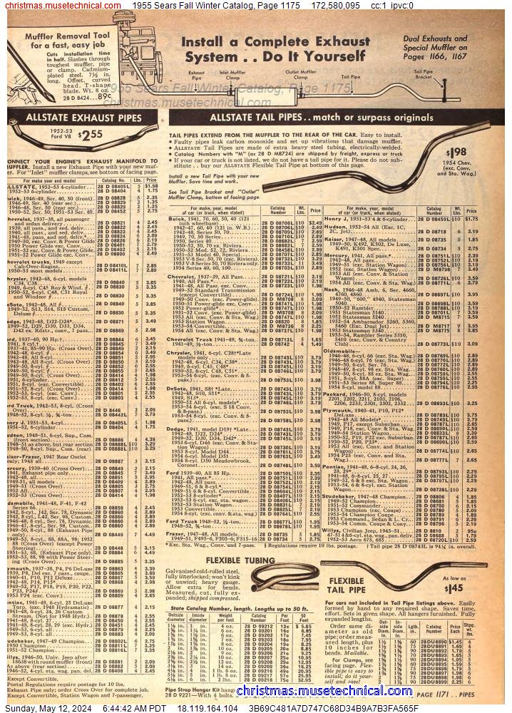 1955 Sears Fall Winter Catalog, Page 1175