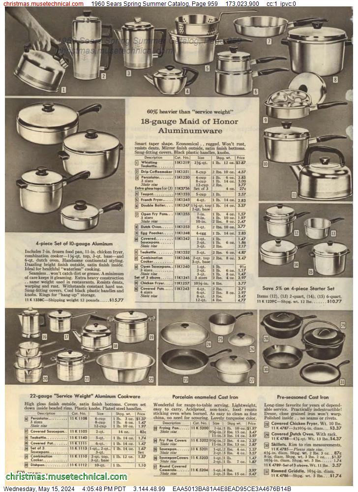 1960 Sears Spring Summer Catalog, Page 959