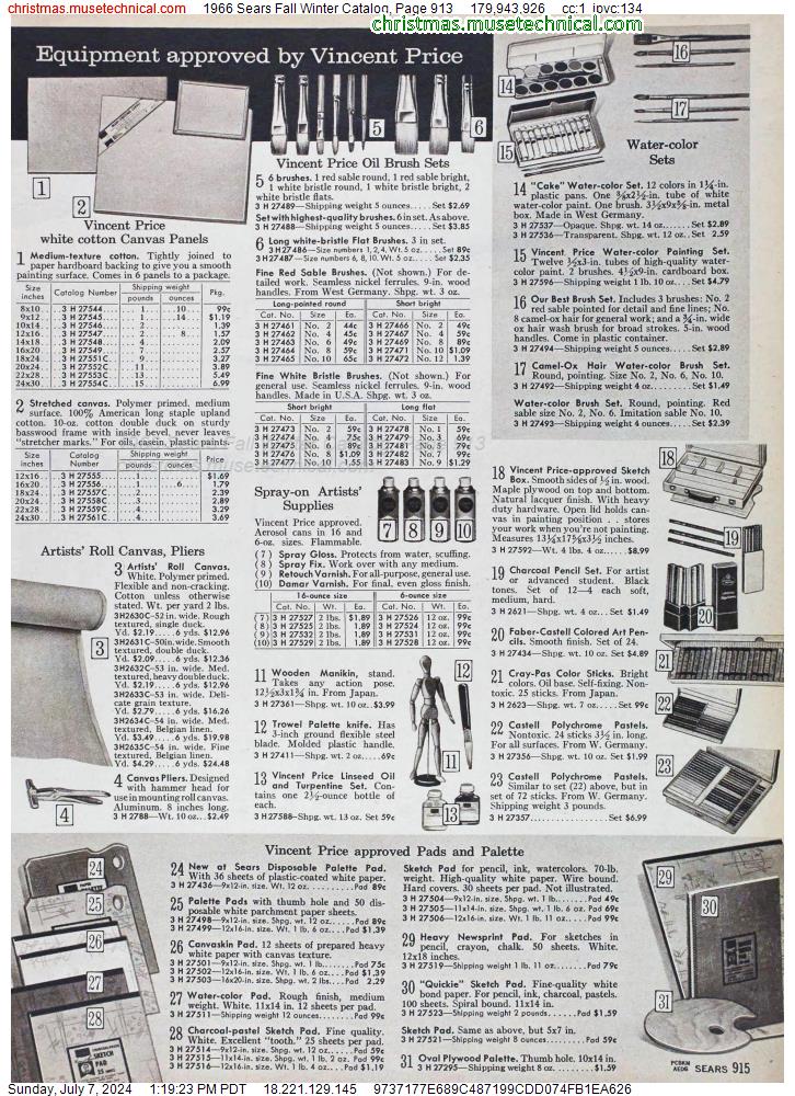 1966 Sears Fall Winter Catalog, Page 913