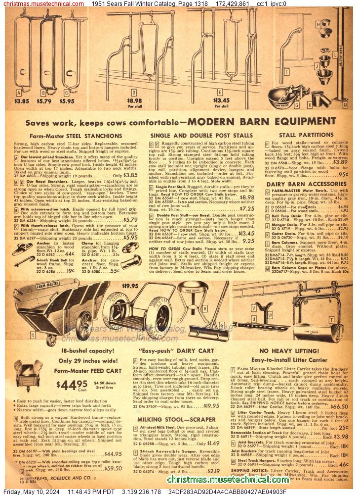 1951 Sears Fall Winter Catalog, Page 1318