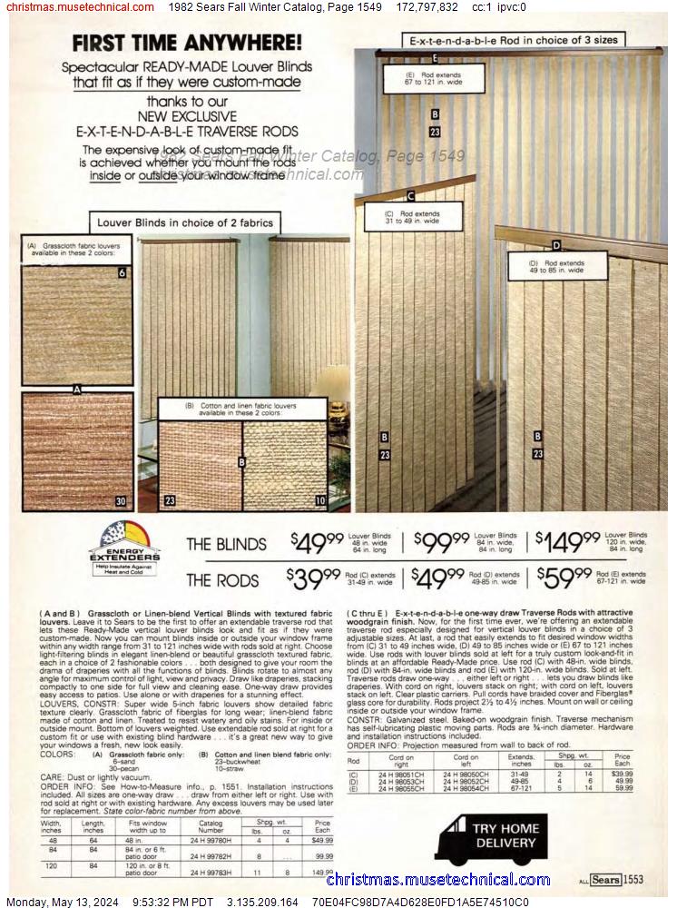 1982 Sears Fall Winter Catalog, Page 1549