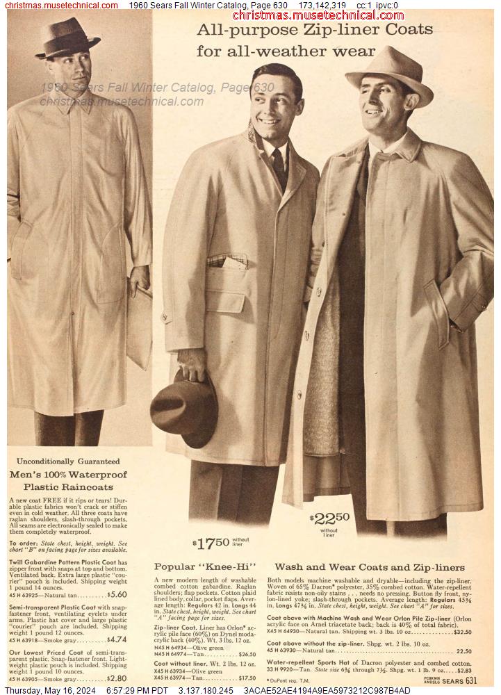 1960 Sears Fall Winter Catalog, Page 630