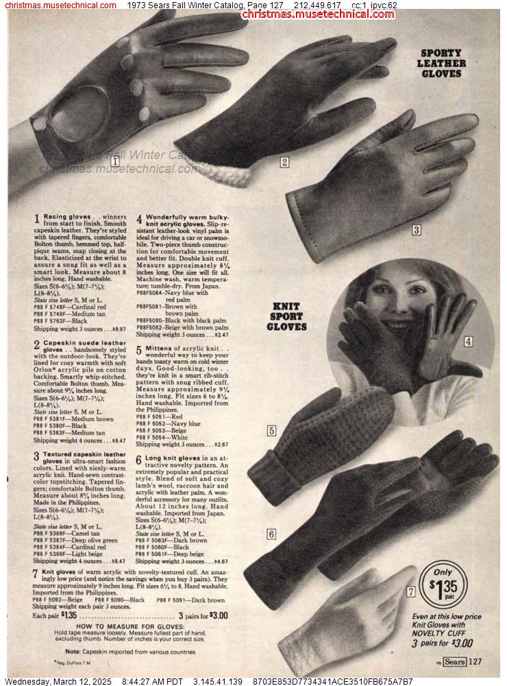 1973 Sears Fall Winter Catalog, Page 127