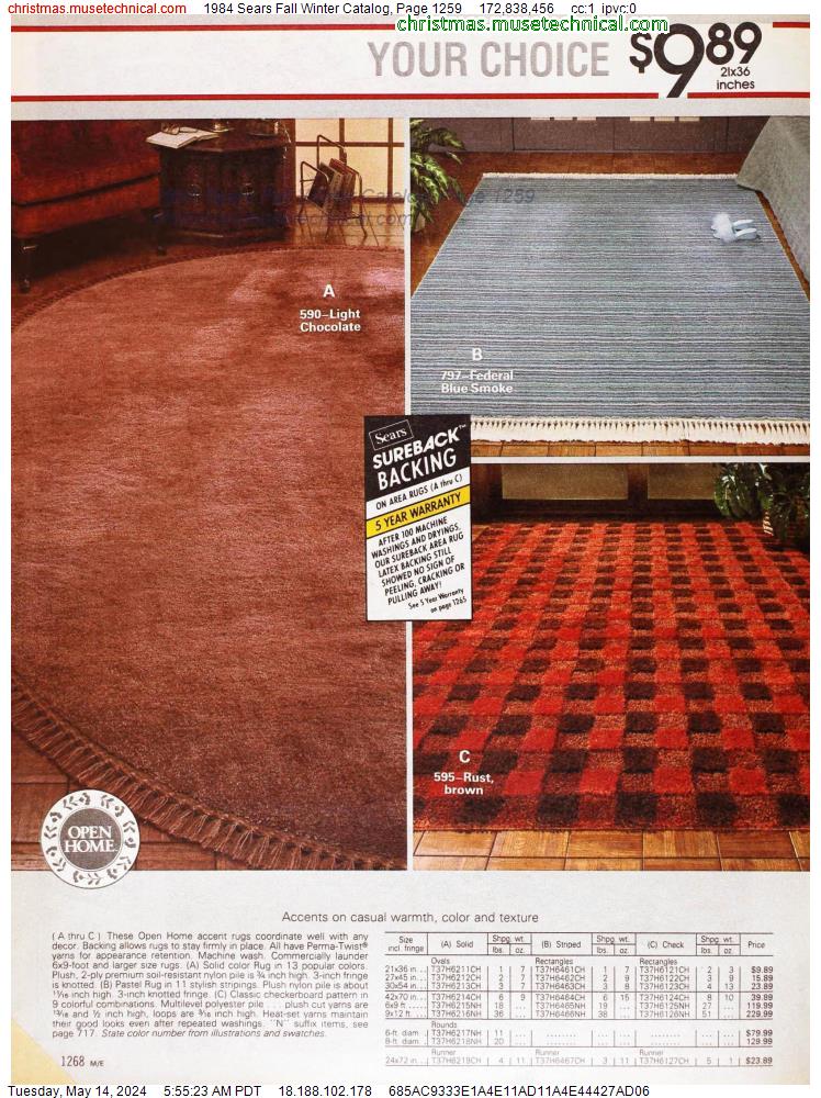 1984 Sears Fall Winter Catalog, Page 1259