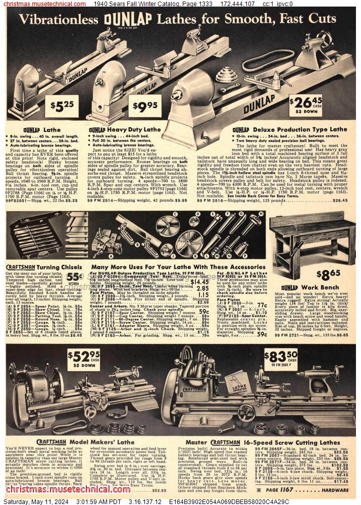 1940 Sears Fall Winter Catalog, Page 1333