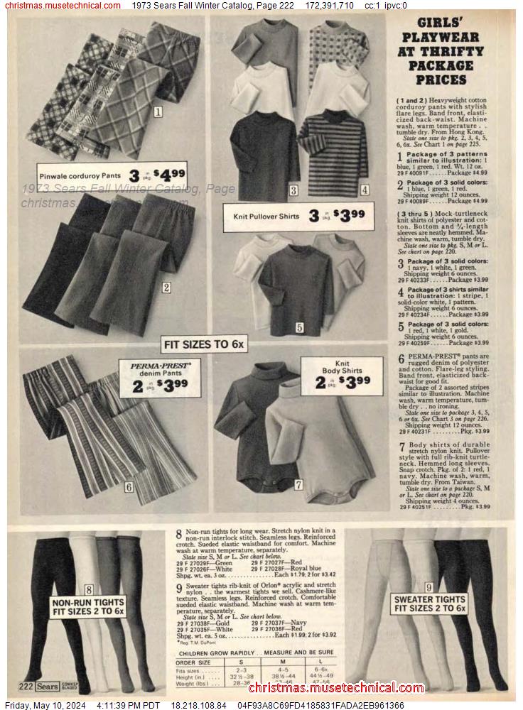 1973 Sears Fall Winter Catalog, Page 222