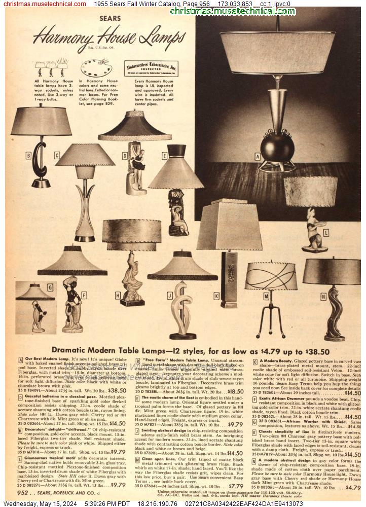 1955 Sears Fall Winter Catalog, Page 956