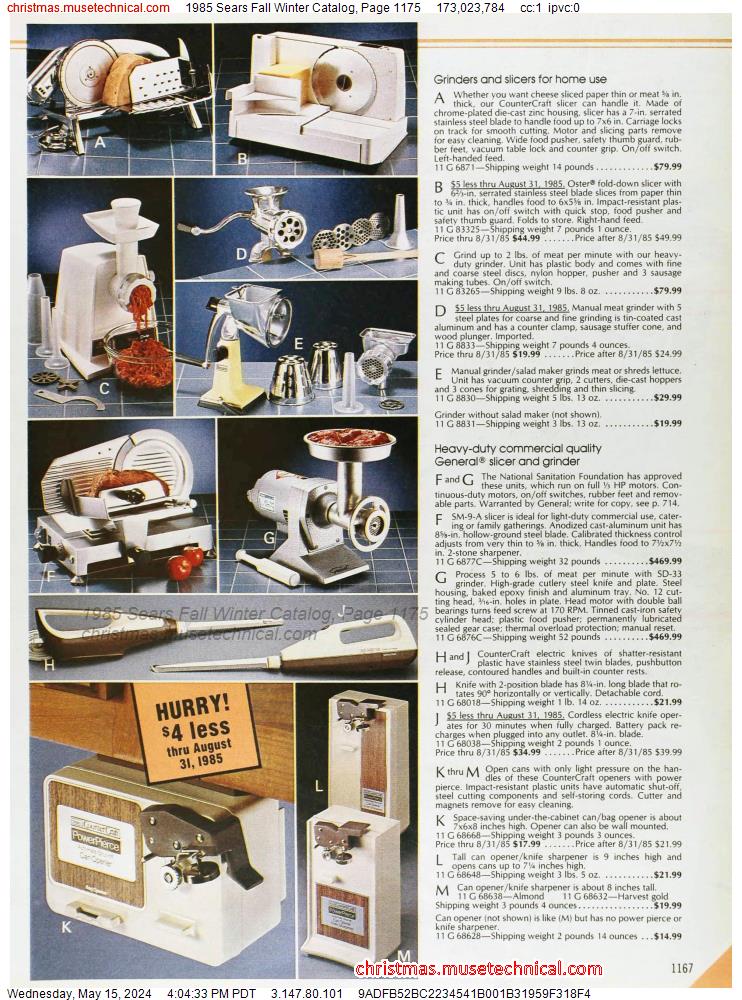 1985 Sears Fall Winter Catalog, Page 1175