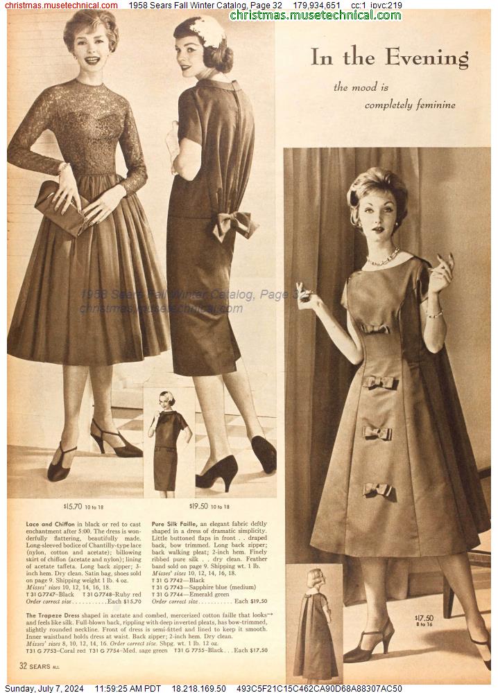 1958 Sears Fall Winter Catalog, Page 32