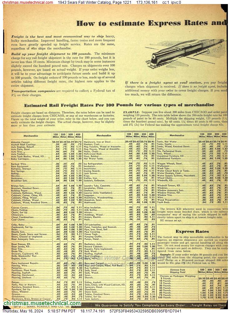 1943 Sears Fall Winter Catalog, Page 1221