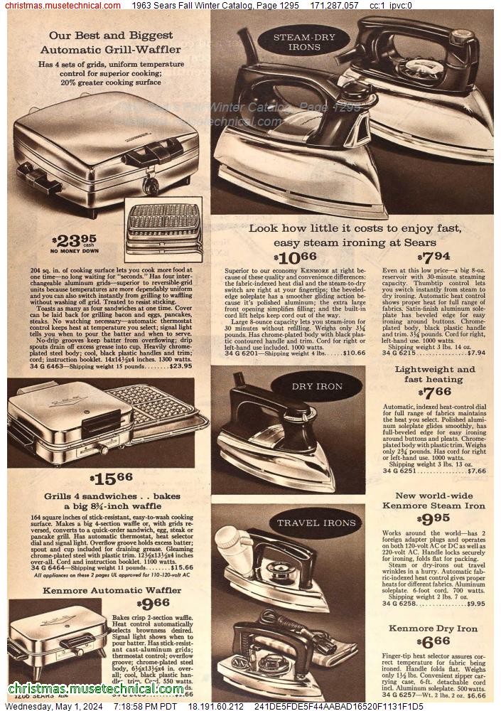 1963 Sears Fall Winter Catalog, Page 1295