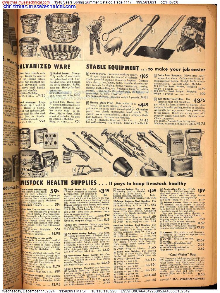 1948 Sears Spring Summer Catalog, Page 1117